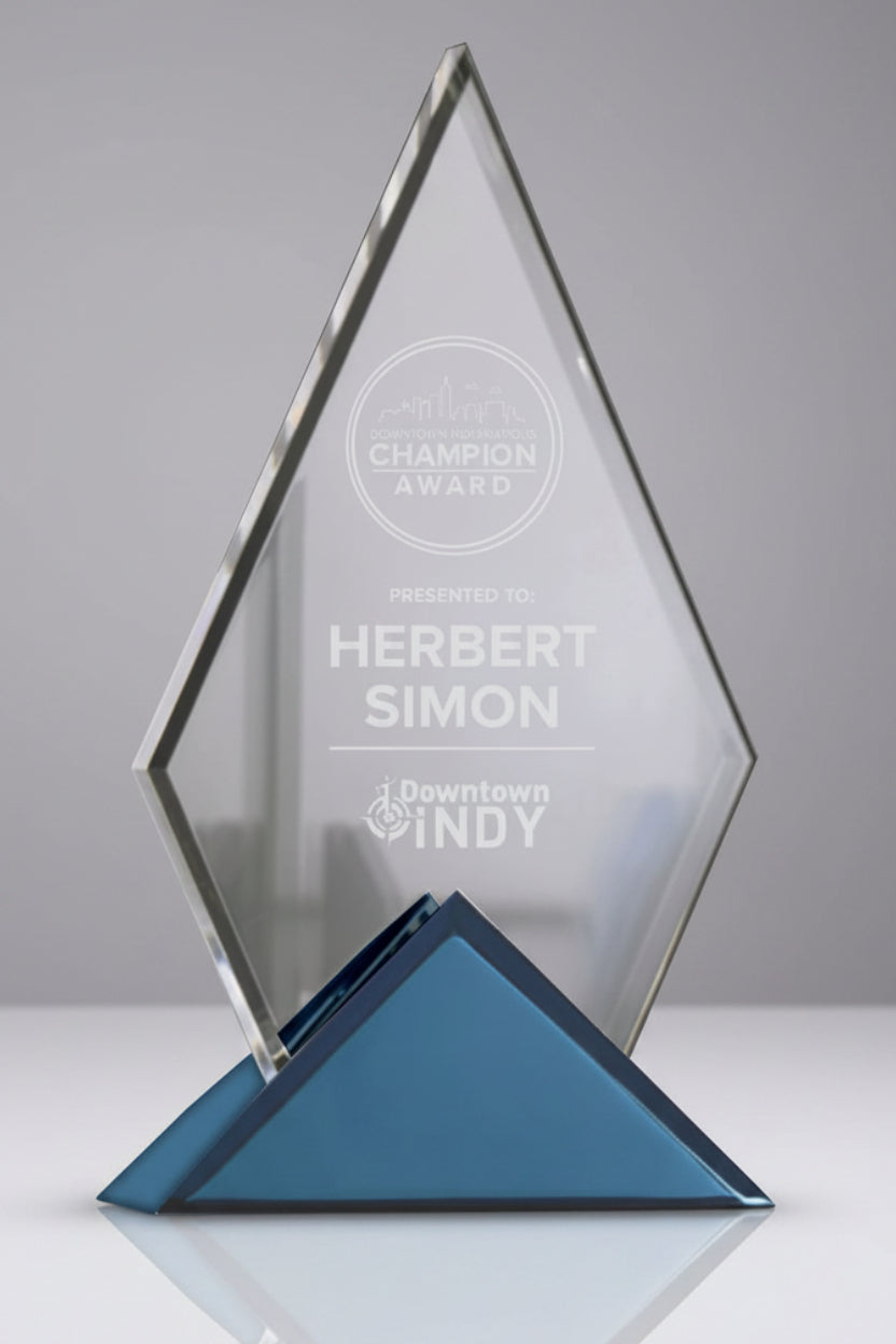 Clear Acrylic Pyramid Award with Triangle Base