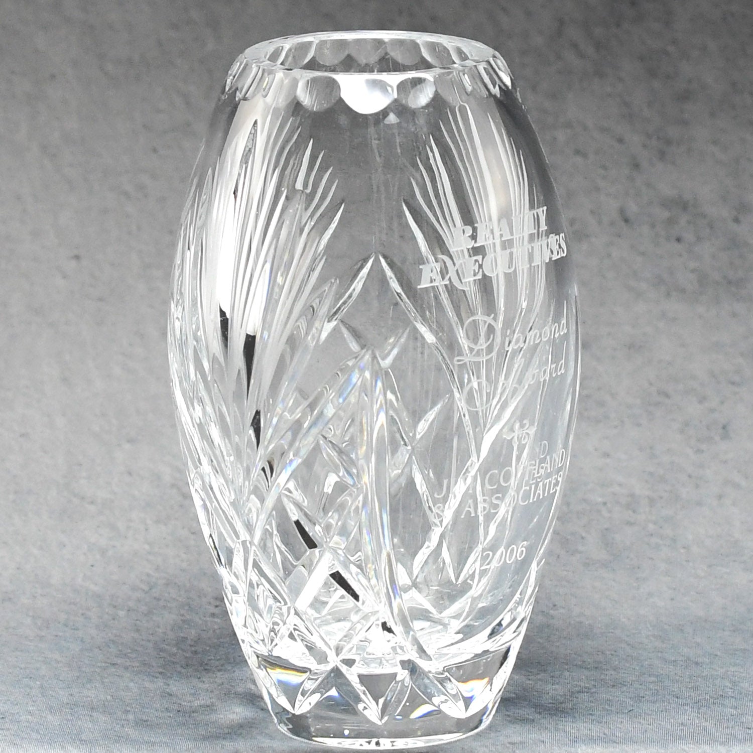 Crystal Barrel Vase