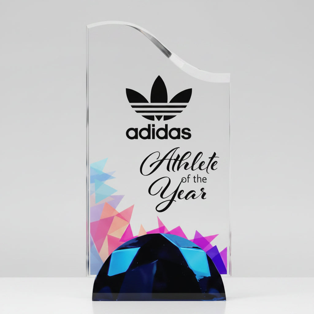 Wave Acrylic Award with Semi-Circle Base